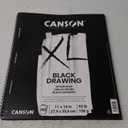 Canson XL Series Drawing Paper, Black, Wirebound Pad, 11x14 inches, 40 Sheets (92lb/150g) - Artist Paper for Adults and Students - Colored Pencil, Ink, Pastel, Marker