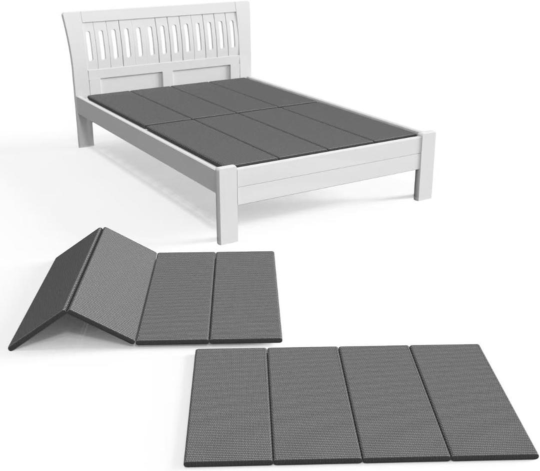 Light and Thin Bunkie Board, Folding Spring Box,King Size 76x80'', Large Double Bed 10MM, Bed Support Flat Noodles,Light and Thin, Breathable, Noise Minimizing, Black 