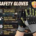 Impact Protection Gloves,Level5 Cut Resistant Work Gloves,Nitrile Coated Heavy Duty Work Gloves, Anti Vibration Gloves For Men,Women (1Pair,Small)