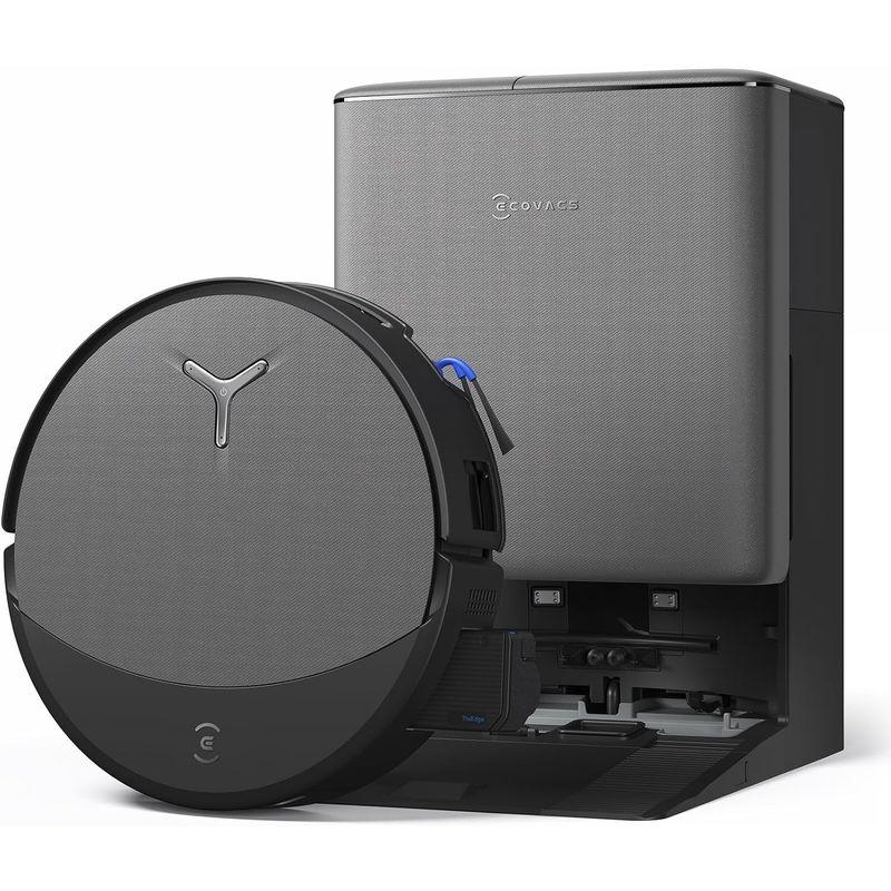 ECOVACS DEEBOT T90 PRO OMNI Robot Vacuum and Mop, 30,000Pa Suction, Instant Self-Cleaning OZMO Roller Mop, TruEdge Deep Edge Cleaning, ZeroTangle, Hot Water Wash & 145F Air Dry, AI Obstacle Avoidance