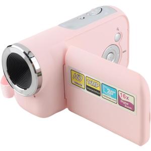 Yunseity Kids Video Camera for Girls Boys, D22 16MP 1080P Kids Camera Camcorder with 2 Inch Color Display, 16X Digital Zoom, Vlogging Video Camcorder for Childrens Toy Gift (Roseate)