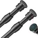 AIZESI Spring Tension Curtain Rods Short Tension Rod (Black,28" to 38"-2Pcs)