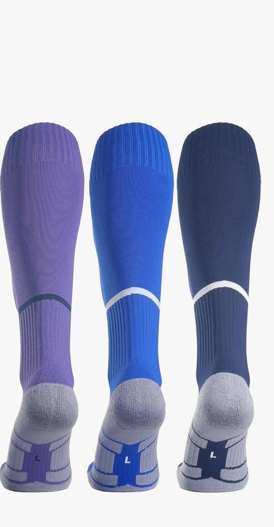 APTESOL Knee High Soccer Socks (3Pair) Team Sport Cushion Athletic Socks for Kids Youth Adult