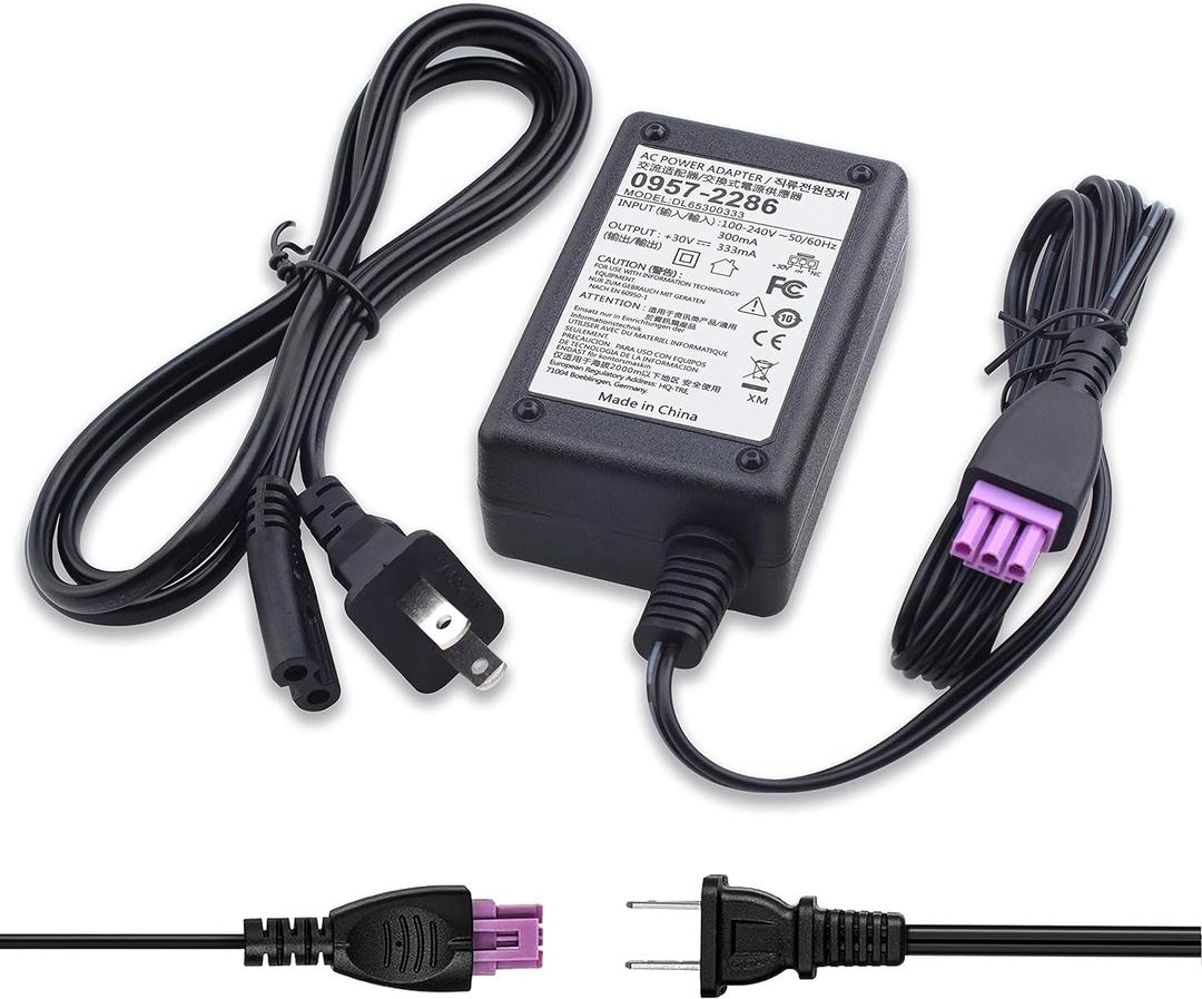 Burflo 30V 333mA Ac Adapter Compatible with HP Printer 0957-2286 1000 1050 1051 1055 1056 2000 2050 3000 3050 3050A 3051A 3052A 3054 3510 3512 Printer Series J110A J310A J410 J410E J510 0957-2290