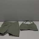 SUUKSESS Women Seamless Workout Sets Strappy Sports Bra High Waist Booty Shorts Outfits, Small