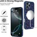 KANGHAR Case for iPhone 16 Pro Blue Leopard Printed Pattern Cute Cheetah [Compatible with Magsafe] Protective Magnetic Case for Girls Women 6.3"