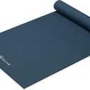 Gaiam Yoga Mat - Premium 5mm Solid Thick Non Slip Exercise & Fitness Mat for All Types of Yoga, Pilates & Floor Workouts (68" x 24" x 5mm), Marine