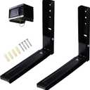 Microwave Wall Mount Brackets, Foldable Arm Adjustable Extensible Wall Hanging Microwave Brackets Oven Stand Shelf Rack Load 100 lb (Black)
