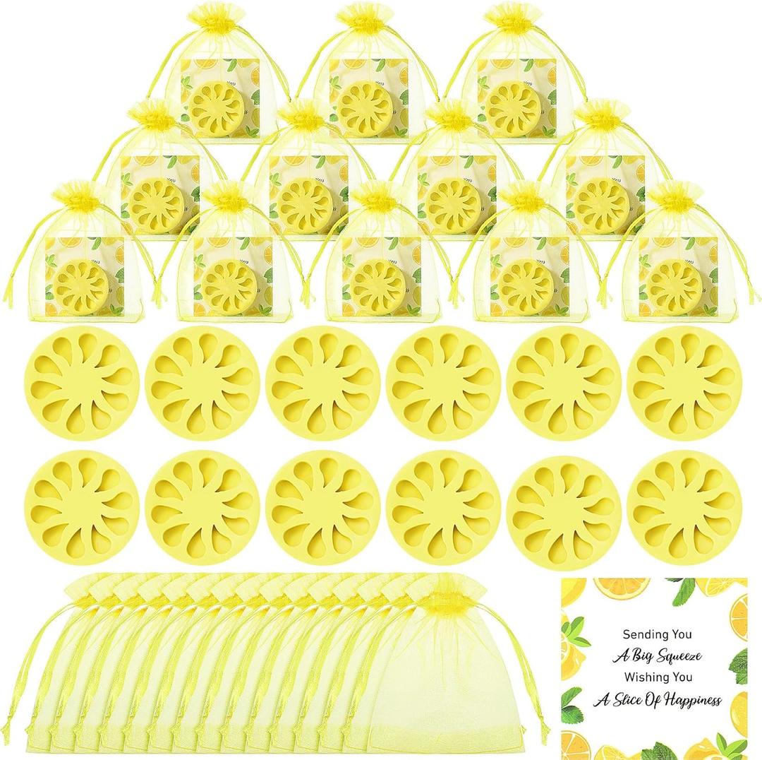 SiliFine 50 Set Lemon Soap Party Favors Bridal Shower Favors Lemon Shaped Soap Big Squeeze Wedding Gifts with Card and Yellow Bag for Bridal Party Baby Shower Decorations