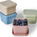 ISSEVE 4pack 6oz Silicone Snack Containers for Kids, Reusable Small Containers with Lids, Leak Proof Food Storage Containers, Children Kids Lunch Box for Daycare, School, Travel (Morandi color)