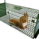 ARIFARO Animal Cage Trap (31" L x 10" W x 11" H) Humane Live Cage Trap Double-Door Metal Capture Cage for Skunks,Raccoons,Rabbits,Stray Cats,Squirrels,Moles,Gophers