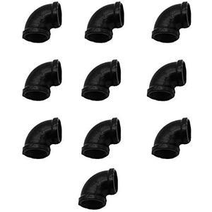 GeilSpace Elbow, Malleable Iron Pipe Fittings - Vintage DIY Industrial Shelving, Industrial Decor, Furniture DIY (3/4", Black)