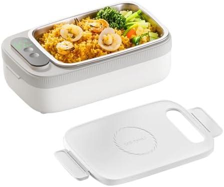 Cordless Electric Lunch Box for Adults, 14000mAh Rechargeable Auto Heated Lunch Box, 1L Protable Self-Heating Food Warmer for Car, Office, Travel, Picnic & outdoor