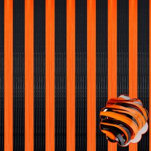 8 Pack Black Orange Tinsel Foil Fringe Curtain Backdrop, 3.28Ft x 8.2Ft Metallic Streamers for Photo Booth, Birthday, Wedding, Thanksgiving Day, Christmas, Birthday, Halloween Party Decorations