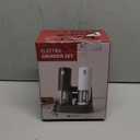 CIRCLE JOY Electric Salt and Pepper Grinder Set Automatic Salt and Pepper Grinder Set with Easy-to-Carry Charging Base and LED Light, USB Rechargeable, Upgrade External Adjustable Coarseness (ABS)