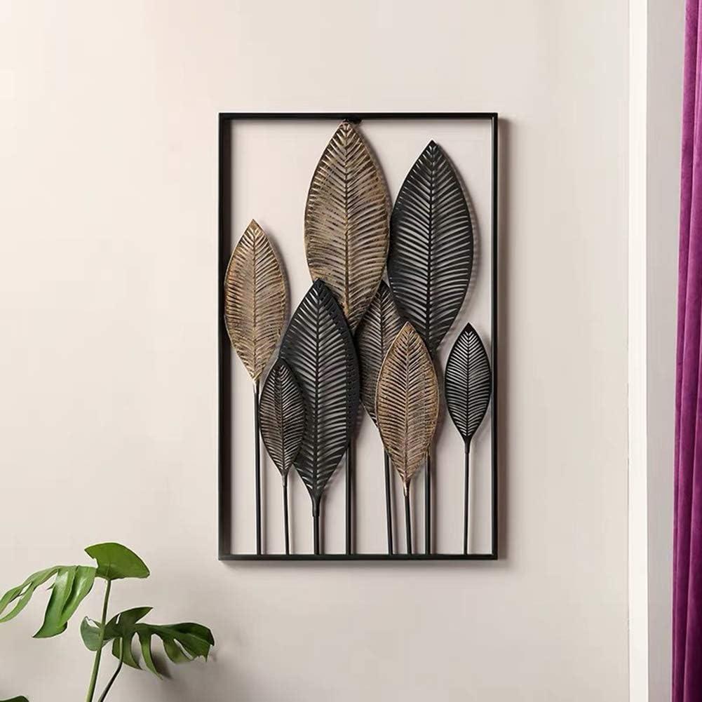 Wall Decor Vintage Iron Art Metal Wall Hanging Leaf Sculpture Unico Wall Hanging Ornament Beautiful Home Living Room Wall Decoration