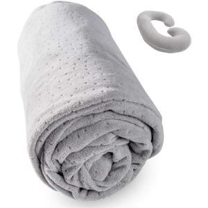 1 MIDDLE ONE C Shaped Pregnancy Pillowcase, Breathable Velour Replacement Cover with Zipper for Maternity Pillow, Cover Only (Grey)