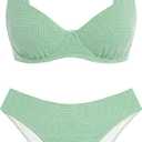 ZAFUL Womens Gingham Bikini Sets High Waisted Underwire Swimsuits Full Coverage Two Piece Swimwear Plaid Bathing Suits