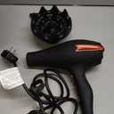 TREZORO Professional Hair Dryer with Diffuser, Ionic Ceramic Tourmaline Technology, 2000W Fast Quiet Drying, With Narrow & Wide Concentrator Nozzles, 3 Heat & 2 Speed Settings, Cool Shot Button, Black