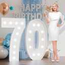 70 Marquee Numbers 4 Feet Tall: Large 70 Light Up Numbers for Party Cardboard Sign Foam Board Party Backdrop