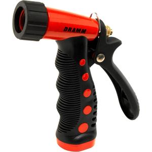 Dramm ColorStorm Premium Pistol Spray Nozzle  Heavy-Duty Adjustable Garden Hose Sprayer with Ergonomic Grip & Variable Water Patterns for Garden, Car, Deck, and Outdoor Cleaning  Red (No Size (Single))