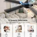 OJX Ceiling Fans with Lights, 52 inch Ceiling fan with Light and Remote/APP Control, 3CCT, Quiet DC Reversible, Dimmable, Modern Ceiling Fan for Bedroom, Living Room, Kitchen, Indoor/Outdoor Use