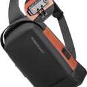 Kingsons Crossbody Bag for Men & Women Small Crossbody Casual Travel Tiny Sport Hiking Cycling Day Bag, Black, Tsa Lock Bag