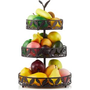 3 Tier Fruit Basket for Kitchen, Fruit Bowl Holder, Detachable Fruit Storage Baskets Stand for Counters Kitchen Countertop Dining Table