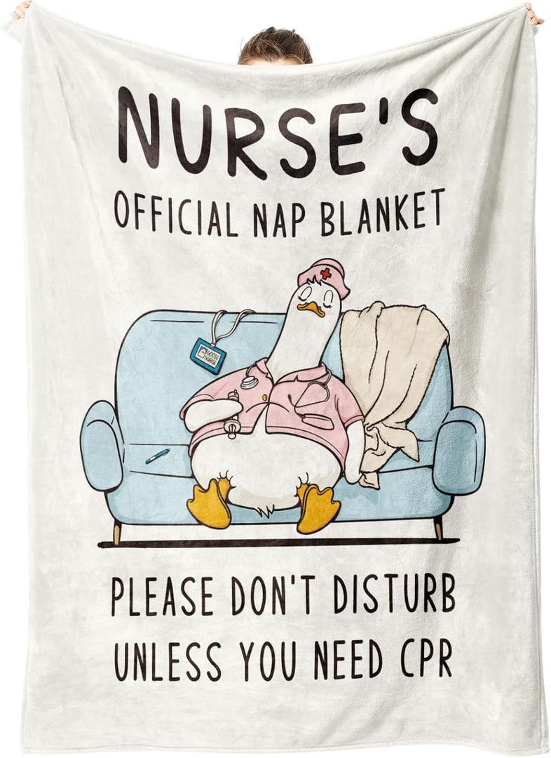 Nurses Gifts for Women/Men, Cute Nurses Week/Appreciation Gifts - Soft LPN RN Nurse Blanket, Nursing Student Graduation Gift Flannel Throw Blanket 60" X 50"