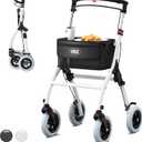 Narrow Rollator Walkers for Small Spaces, Indoor Rollator Foldable and Lightweight, Stable Home Rollator with Quiet Anti-Slip Tires, Rollators for Seniors Foldable with Tray