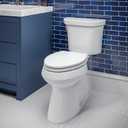 Mayfair Ashton Easy to Clean Single Hinge Toilet Seat, Modern Slow Close Wood Toilet Seat, Made in USA, Elongated, White