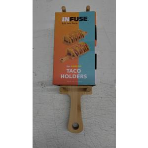 Wood Taco Holder Bamboo Taco Tray with Handle Wooden Rack, Each Holds 4 Soft or Hard Shell for Infuse Food Kitchen Gifts Accessories Home Wood Taco Holder Bamboo Taco Tray with Handle Wooden Rack, Each Holds 4 Soft or Hard Shell for Infuse Food Kitchen Gifts Accessories Home