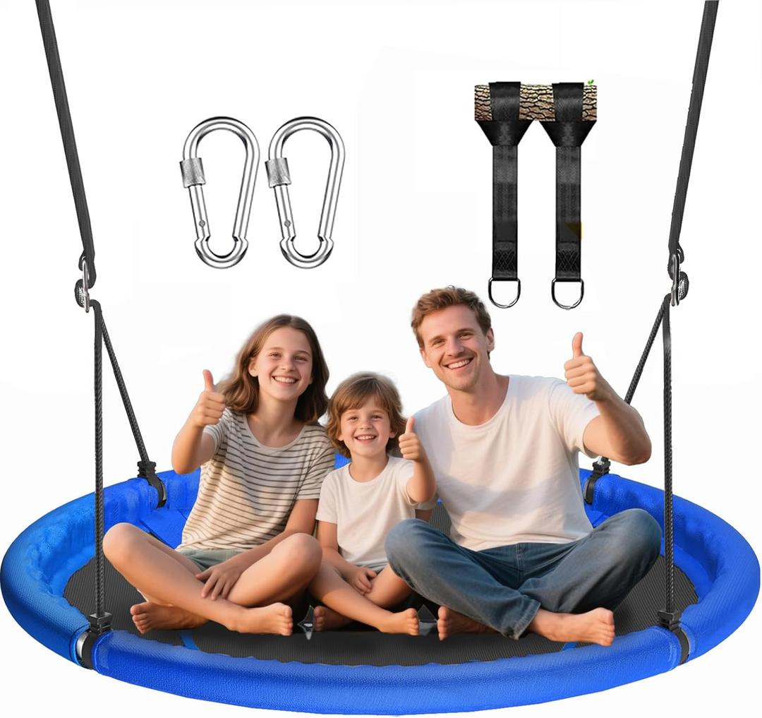 48 inch Saucer Tree Swing for Kids Adult, Larger Flying Swing for Whole Family 700lbs Weight Capacity with Adjustable Hanging Straps