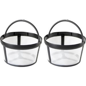 2 Pack Reusable Coffee Filters, 4-5 Cup Coffee Filter Basket, Nylon Mesh Coffee Filter Replacement with Handle Reusable Coffee Filters for Mr. Coffee Makers and Brewers