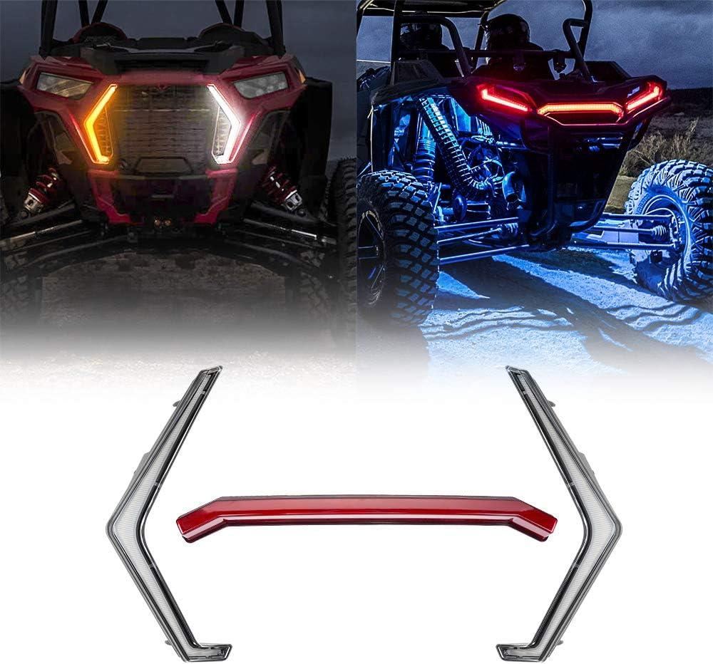 KEMIMOTO XP 1000 Fang Lights Accent Light Kit - Front/Rear, IP67 Front Turn Signal and Center Taillight Compatible with Polaris RZR XP 1000 Turbo # 2884053# 2884871 2019 2020 2021 2022 2023