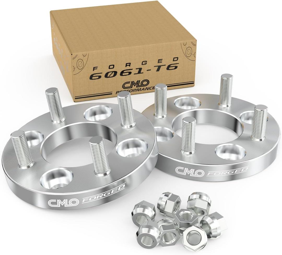 20mm Wheel Adapters 4x114.3 to 4x100 or 4x4.5 to 4x100 (Hub to Wheel) Enable 4x114.3 hubs to Use 4x100 Wheels (2pcs M12x1.5) Compatible for Acura Honda Toyota Cars with 4x114.3 Pattern 12x1.5 Studs (Silver)