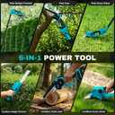 6-in-1 Pole Saw & Cordless Hedge Trimmer Combo Kit,Electric Grass Trimmer,Mini Chainsaw with 24.0 Ah Battery,Dual-Action Blade,Brushless Motor,8.5 ft Max Reach,for Tree Trimming/Garden/Lawn (Blue)