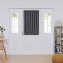 Deconovo Blackout Door Curtain  Thermal Insulated Blackout Window Cover for French & Front Doors with Adjustable Tieback, Room Darkening, Energy Saving, Noise Reducing,Dark Grey,W54 x L40,1 Panel