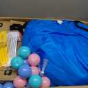 White Bounce House with Blower Included, 9x9x7FT Inflatable Bounce House Castle with Ball Pit and Slide,Small Jumper Bouncy Castle, Fun for Kids Birthday Party