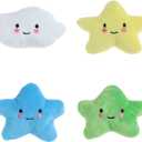 HomeSoGood 4pcs Dog Chew Toys, Interactive Soft Star Cloud Toy