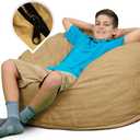 ULTIMATE SACK 3000 (3 ft.) Bean Bag Chair Cover in Multiple Colors: Cover ONLY (3000, Camel Suede)
