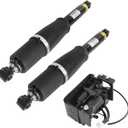 DICMIC Rear Air Strut Shock Absorber + Air Ride Suspension Compressor Pump Compatible with Chevrolet Avalanche Suburban Tahoe GMC Yukon Escalade Replace# 10395825, 15056494, 15756926, 25979391