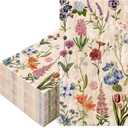 FYSUIMU 50 Pcs Retro Floral Guest Napkins Vintage Wildflower Disposable Napkins Colorful Flower Dinner Paper Hand Towels for Bathroom Spring Fall Wedding Party Table Supplies