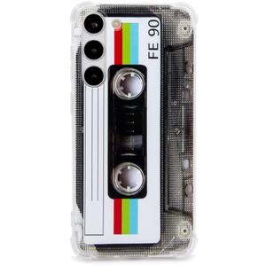 Case for Galaxy S23 Plus with Reinforced Corners TPU Soft Bumper Retro Cassette Tape Case Compatible with Samsung Galaxy S23+