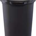 Rubbermaid Commercial Products Touch Top Trash Can/Wastebasket with Lid, 13-Gallon, Small Black Garbage Bin for Home/Kitchen/Bathroom/Bedroom/Office