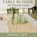 6 Pack Beige 10FT Cheesecloth Table Runner 120 Inch Soft Gauze Boho Table Runners for Baby Shower, Coastal Wedding, Modern Rustic Party Decor