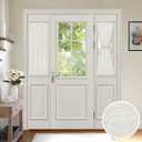 MIULEE Sidelight Door Curtains Set of 2 with Translucent Look Faux Linen Light Filter Window Sheers and Voile 25 Inches Wide by 40 Inches Long Ivory (25"W x 40"L (Pack of 2), Ivory)