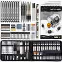 Four Candies 73PCS Advanced Art Supplies Drawing Kit with Fineliner Pens, Mechanical Pencils, 3-Color Sketchbook, Charcoal Sticks,Pastels for Sketching Drawing Comics Gifts for Professionals Artists