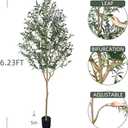 Artificial Olive Tree Tall Fake Potted Olive Silk Tree with Planter Large Faux Olive Branches and Fruits Artificial Tree for Modern Home Office Living Room Floor Decor Indoor (6.23FT)