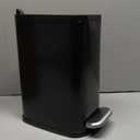 Cesun Small Bathroom Can with Lid Soft Close, Step Pedal, 6 Liter / 1.6 Gallon Stainless Steel Garbage Can with Removable Inner, Anti-Fingerprint Finish (Matt Black)